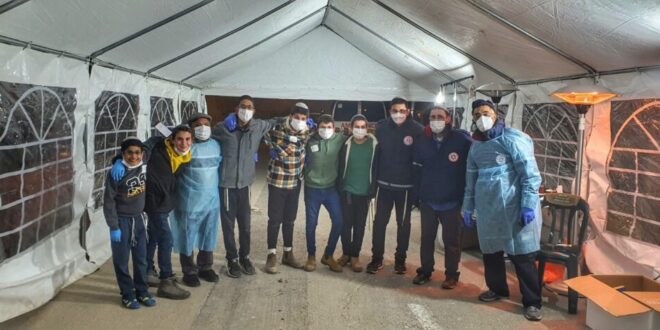 Smile behind the mask and a handkerchief: Med volunteers"A-Rescue South has voluntarily set up a corona testing complex